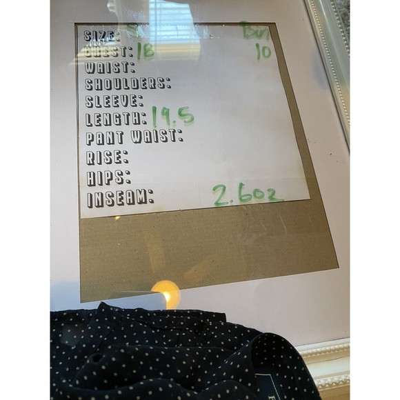 FLETCHER by LYELL Black Sheer Print Tie Neck Short Sleeve Blouse sz Small - Picture 7 of 7